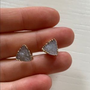 Anthropologie druzy stud earrings
